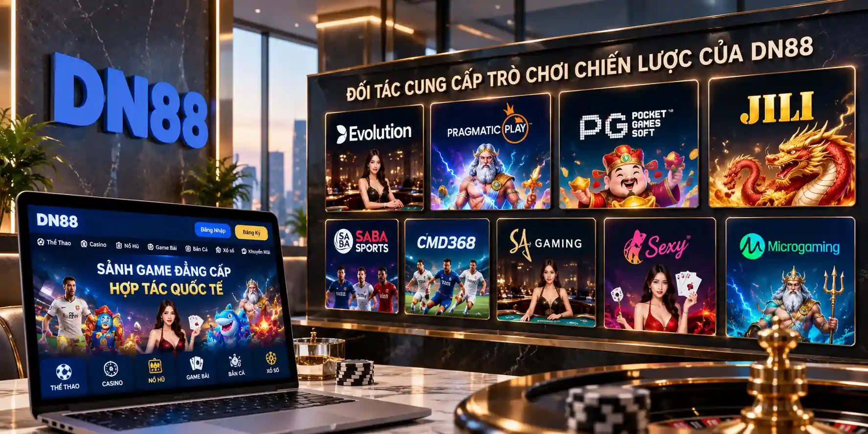 DN88 hợp tác cùng hàng loạt nhà cung cấp game uy tín trên thế giới