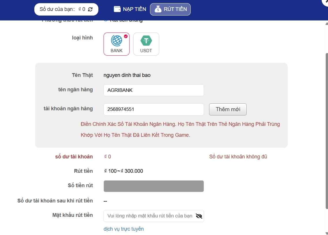 Các bước rút tiền siêu tốc về tài khoản ngân hàng 