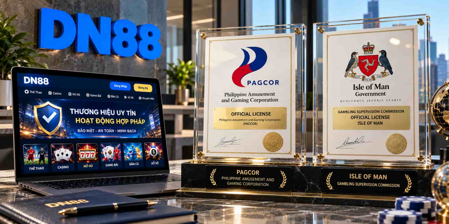 Giấy phép hoạt động pháp lý (PAGCOR, Isle of Man)