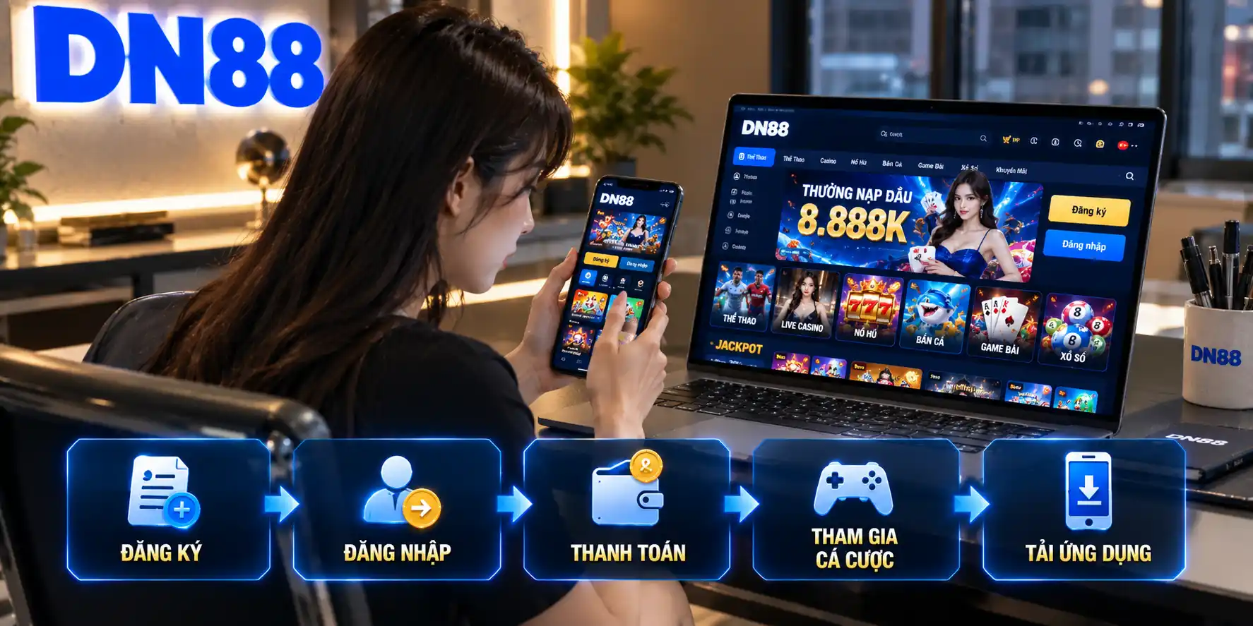 Hướng dẫn chi tiết thao tác tham gia cá cược tại DN88